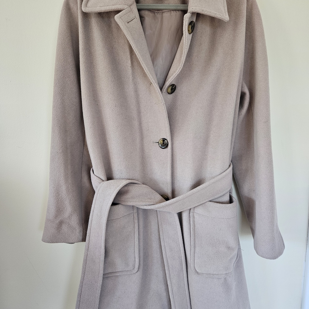 Gal Meets Glam Hadley Pinkish Tan Woolblend Trench Coat